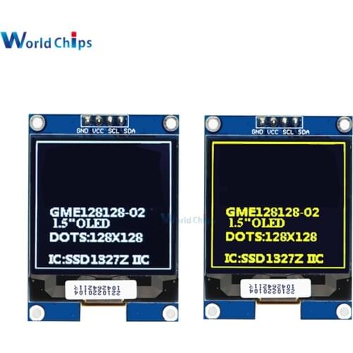 1.5 Inch OLED Display Screen Module 128x128 SSD1327Z Driver I2C IIC Interface For Raspberry Pi For STM32 For Arduino