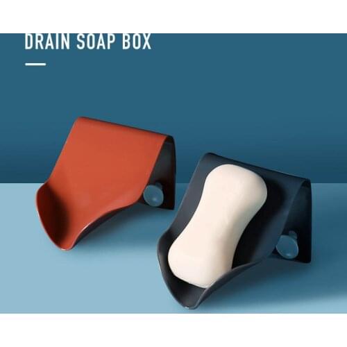 Wall-Mounted Soap Holder High Quality Seamless Punch-Free Drain Soap Box Bathroom Shower Soap Dish Shower Plates Tray Container