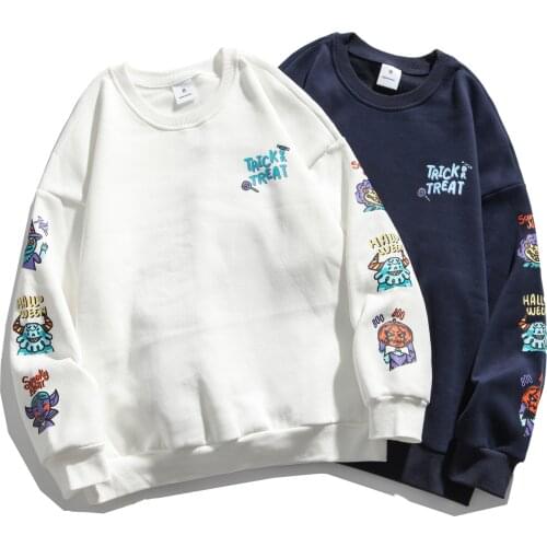 2020 New Fashion Brand Cartoon Printing Retro round Neck Men and Women Street Couple Fashion Jacket Autumn