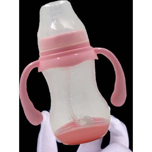 New Arrive 180/240/320ml Baby Feeding Bottle PP Bottle with Handle Standard Caliber Nursing Bottle Breast Milk Bottle Nipple