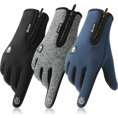 Winter Waterproof Cycling Gloves Men Motorcycle Black Warm Full Finger Touch screen Glove MTB Bicycle Outdoor Skiing Riding