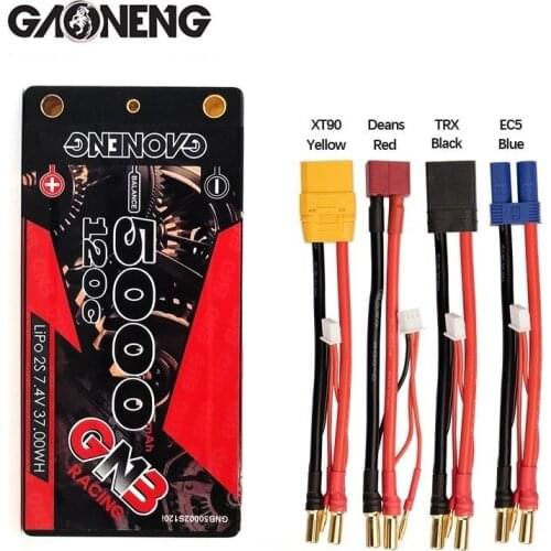 Rechargeable battery GNB 7.4V 5000mAh 120C For RC Car Racing Spare Parts With Shell Upgrade LiHV 2S Battery for RC Car Boats