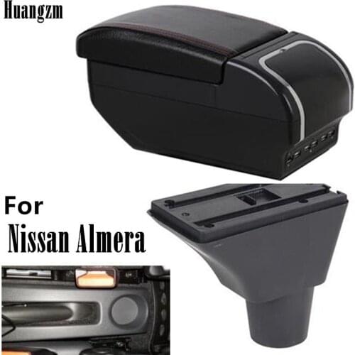 For Nissan Almera G15 Armrest box central Store content box with 9USB interface