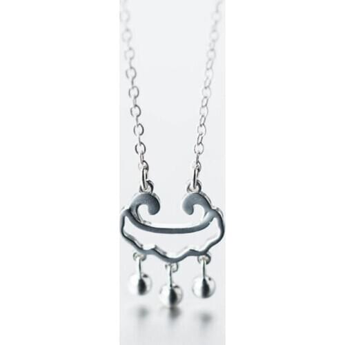 Simple Student Versatile Creative Long Life Lock Pendant Fresh Clavicle Chain 925 Sterling Silver Female Necklace SNE075