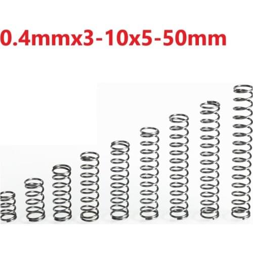 304 Stainless Steel Compression Spring Compressed Spring Wire Diameter 0.4mm Return Spring 10PCS