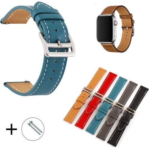 Genuine Leather Watchbands 18mm 20mm 22mm 24mm Watch Strap Classic Leather Band Belt Wristband with Quick Release Pins