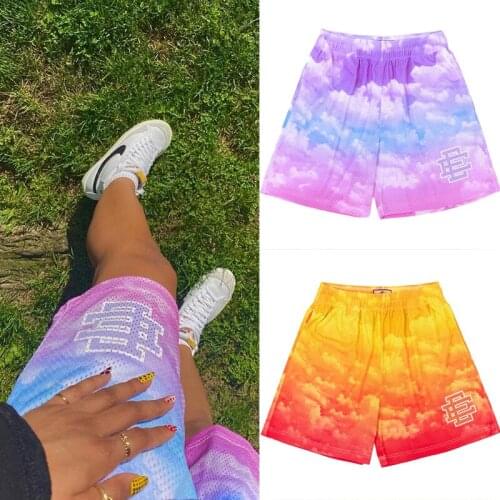 NEW Eric Emanuel EE Sky Shorts Large Basic NEW YORK CITY SKYLINE fitness sweatpants mens summer gym workout shorts