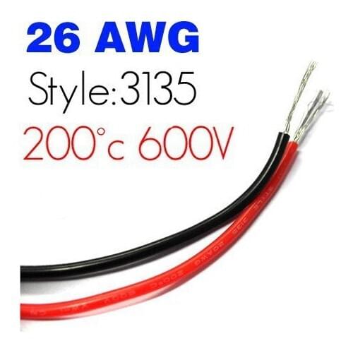 25meter Red+25meter Black Silicon Wire 26AWG Heatproof Soft Silicone Silica Gel Wire Cable free shipping