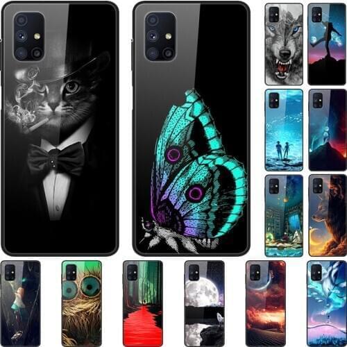 Glass Case For Samsung Galaxy M51 Tempered Glass Phone Case Phone Cover Phone Shell Series 3