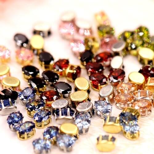 Super flash Multicolour oval shape Natural zircon,sew on stones for diy/Jewellery accessories 6x8mm 20pcs