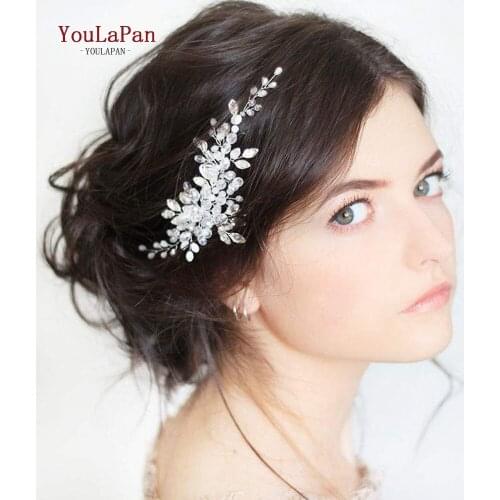 YouLaPan Simulated Pearl Bride Wedding Headpieces Hair Jewelry Crystal Headband Tiara Bride Hair Accessories Hair Clips HP84