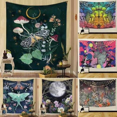 Vintage Nordic Tapestry Wall Hanging Fabric Covering Background Home Decoration Wall Blanket Tapestry Bedroom Decoration 95*73cm