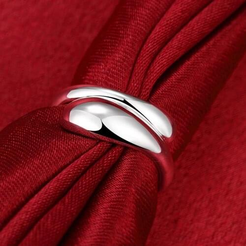 High quality 925 Sterling Silver Water droplets Rings For Women adjustable Fashion Wedding Party Holiday gift lady Charm Jewelry