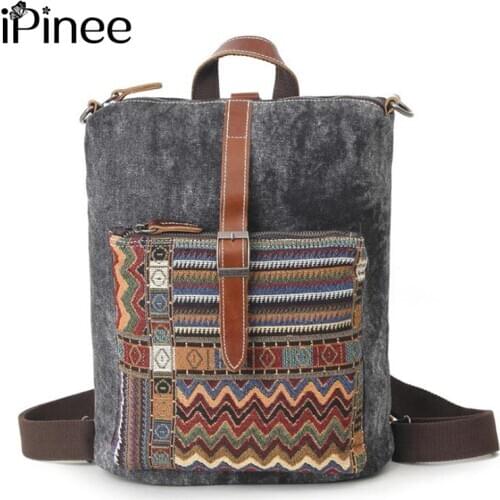 IPinee Genuine Leather Womens Backpack Large Capacity Female Schoolbag Girl Bagpacks High Quality Travel Backpack