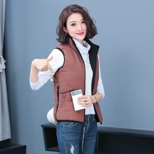 Winter Women USB Heated Vest Intelligent Heating Sleeveless Jacket Outdoor Flexible Thermal Electric Heating Vest Hot Sale