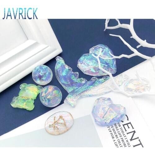 1 Set Shiny Aurora AB Effect Reflective Mirror Paper Epoxy Resin Jewelry Fillers F3MD