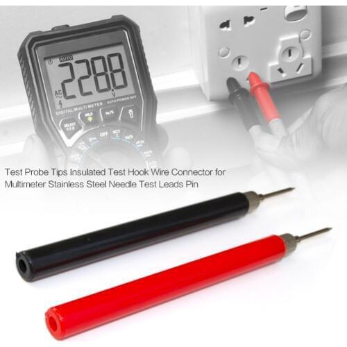 1 Pair Universal Test Meter Probe Test Probe Tip Insulated Test Hook Wire Connector For Multimeter Lead Probe Wire Pen Cable