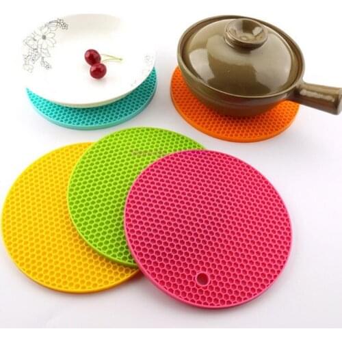 100pcs Round Heat Resistant Silicone Mat Drink Cup Coasters Non-slip Pot Holder Table Placemat Kitchen Accessories