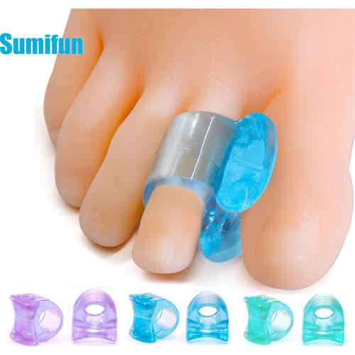 2pcs Green Blue Purple Silicone Toe Separator Bone Corrector Straightener Thumb Pain Bunion Spacers Overlapping Halux Pedicura