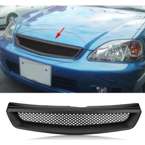 2018 Car ABS Front Hood Mesh Bumper Grille for Honda Civic EK CX DX EX HX LX Type R 99-00 Car Accessories