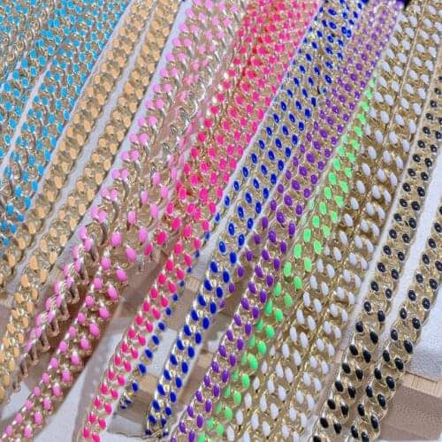 5 Meters Enamel Flat chain necklace Mix color jewelry chain accessories for jewelry making 9642