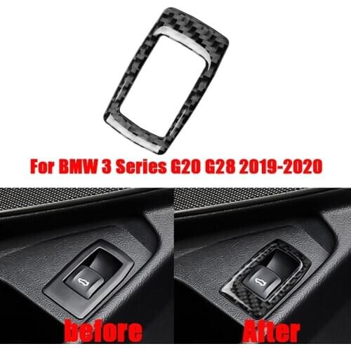 Car Accessories Carbon Fiber Sticker Rear Trunk Switch Frame Cover Trim For BMW 3 Series G20 G28 2019-2020 325li 330d 335