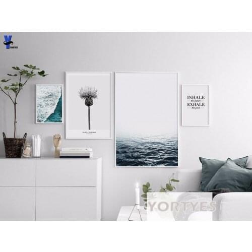 YORTYES Nordic Sea picture Canvas Paintings Poster Minimalist Wall Art Pop Oil Print Pictures For Living Room YY016