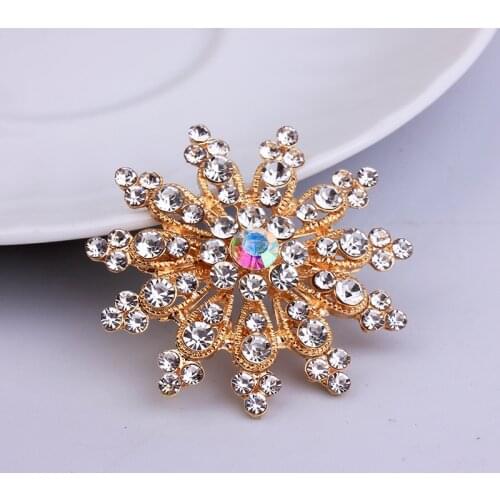 Fashion Rhinestone Luxury Brooch Pin Gold Brooches Office Pins Trendy Jewelry Accesorries Scarf Gold Brooches For Women Gift New