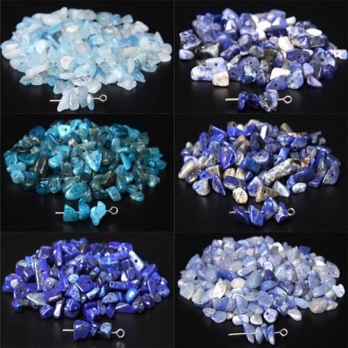 Natural Stone Beads 5-8mm Blue Lapis Lazuli Chips Beads for Jewelry Making Irregular Gravel Beads Bracelet Necklace 15.5" Strand