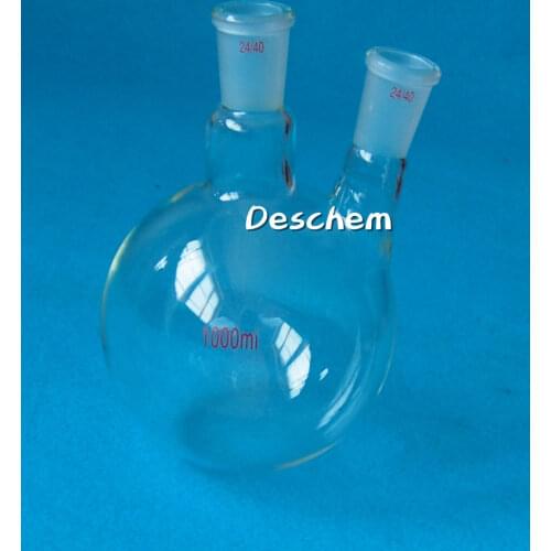1000ml,2-neck,24/40,Round Bottom Flask,1L,Double Necks,Laboratory Boiling Bottle