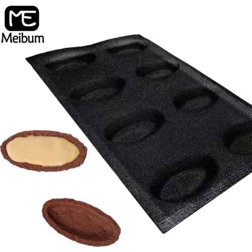 Meibum 8 Cavity Shell Bread Mold Glass Fiber Silicone Mould Cupcake Bun Form Non Stick Perforated Bakeware Pastry Baking Tools