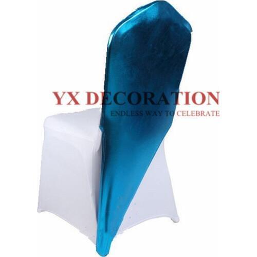 Hot Sale Bronzing Metallic Spandex Chair Cap Hood For Chair Cover Wedding Event Decoration