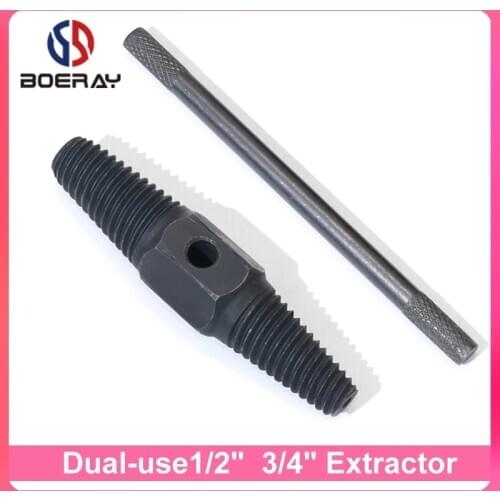 Dual-use 1/2" 3/4" Water Pipe Broken Bolt Screw Extractor High-carbon Steel Double Heads Thread Drill Bits Remover Hand Tool