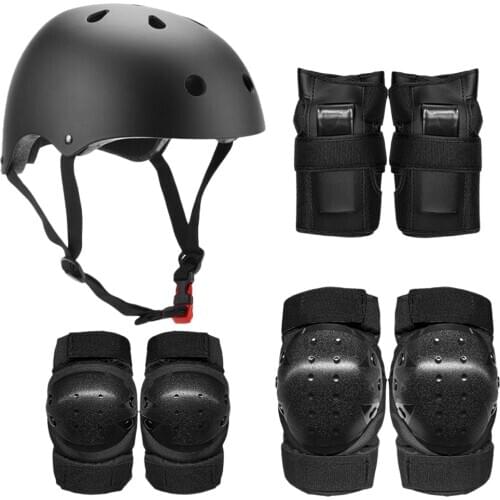 Protective Gear Set 7 in 1 Knee Elbow Pads Wrist Guards Helmet Multi Sports Safety Protection For Kids Teenagers Scooter Skating