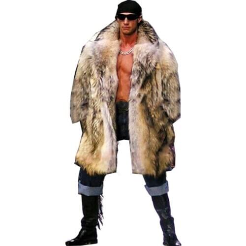 Lapel fur leather jacket mens warm faux mink fur leather coat men loose jackets winter autumn thicken jaqueta de couro brown