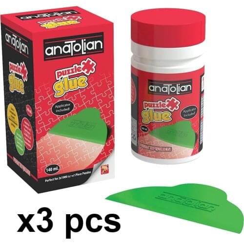 New Jigsaw Puzzle Glue 140 Ml x 3 Pack with Trowel Applicator Transparent and Preserves SCI