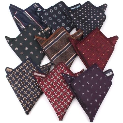 New Jacquard Striped Pocket Square For Men Women Floral Chest Towel Hanky Gentlemen Hankies Mens Suits Handkerchief Towel