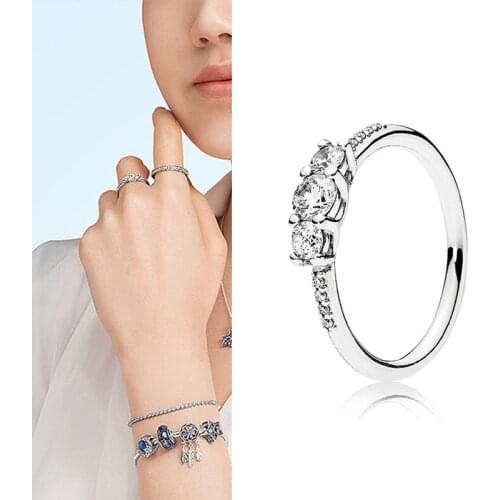 Original 925 кольцо Silver Pan Ring Creative Sparkling Crystal Cz Pan Ring For Women Wedding Party Gift Fashion Jewelry