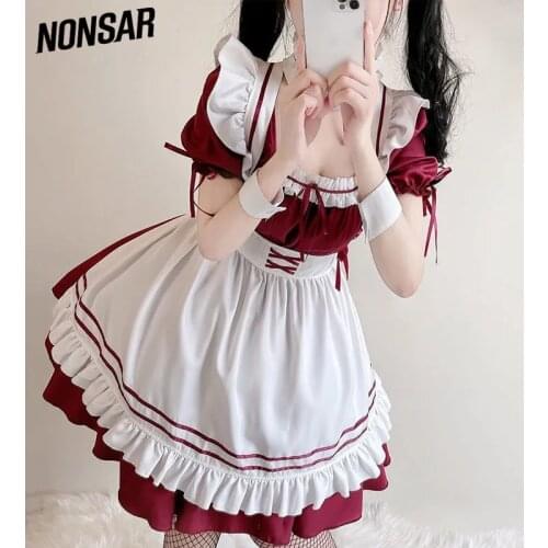 NONSAR Bowknot Puff Sleeve Princess Lolita Dress Summer Apron Dresses Cosplay Costumes Platycodon First Love New 4 Colors