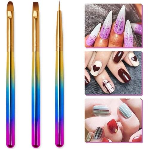 Pro Nail Art Liner Painting Pen Nail Brush Set Nail Tips Brush Tools Painting UV Set Nail Art 3D Manicure Gel Set Design M9T1