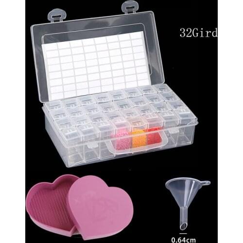32/40/48/56/64 Grids 5D Diamond Transparent Plastic Box Diamond Painting Tools Accessories Jewelry Beads Storage Containers