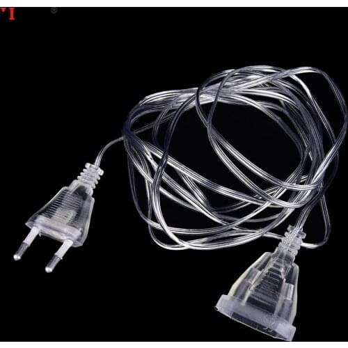 3M Extender Transparent Wire EU Plug/US Plug For LED String Christmas Lights Garden Home Garland Party Decotation