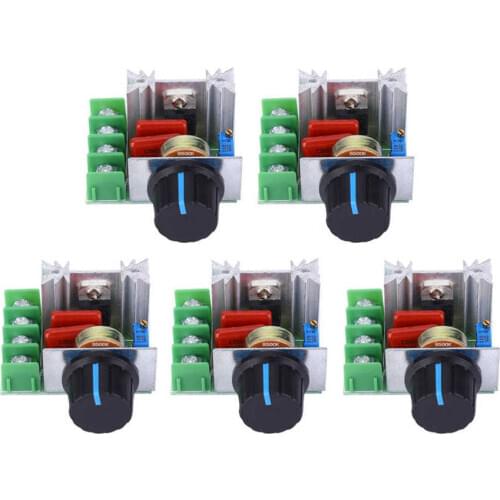 PWM AC Motor Controller 5pcs Motor Controller 50~220V AC 220V PWM Variable Controller Dimmer Regulator 2000W