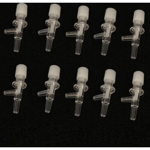 10pcs Black Transparent Aquarium Air Regulator Flow Tube Pipe Divider Valve Adjustable Oxygen Pump Tank Volume Control Valve