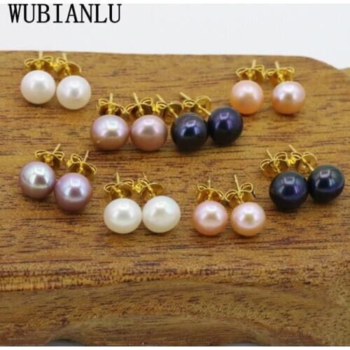 WUBIANLU 8 Set 7-8mm Freshwater Pearl Earrings Handmade Suitable Women Jewelry Collocation Design Fashion Style Wholesale