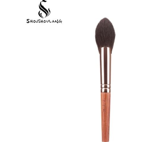 Shoushoulang Professional Handmade Make Up Brush B05 Tapered Blush Highlighter Brush Soft Blue Squirrel Hair Makeup Brushes