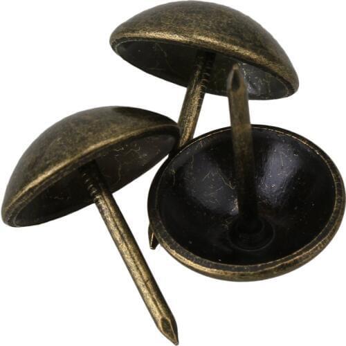 13 x 17mm Replacement Bronzy Antique Upholstery Nails Tacks Studs Thumb Tack Push Pins Ancient Style Furniture Fix Pack of 100