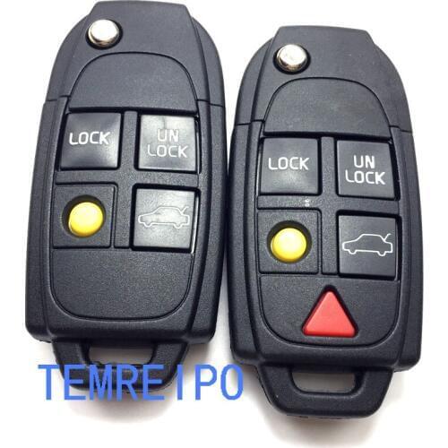 Replacement Shell Folding Flip Smart Keyless Entry Remote Key Case Fob 5 Button For Vol vo S80 S60 V70 XC70 XC90