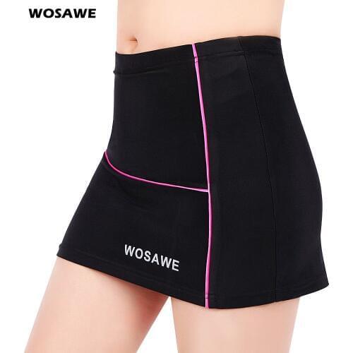 WOSAWE Cycling Shorts Womens Skirts 4D Gel Padded Gel Black Underpant Bicycle Bike Underwear Clothes Downhill Shorts Size S-XL
