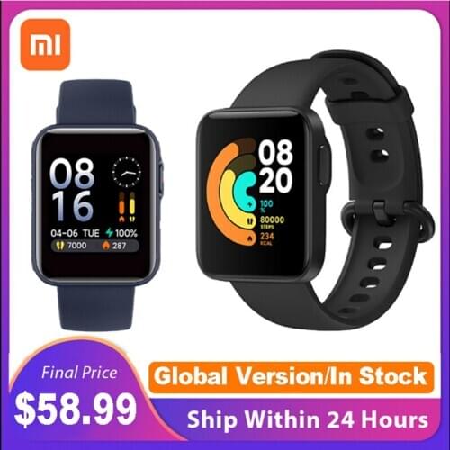 Xiaomi Mi Watch Lite GPS Fitness Heart Rate Monitor Tracker Alarm Clock Waterproof Redmi Smart Watch Wristband Global Version